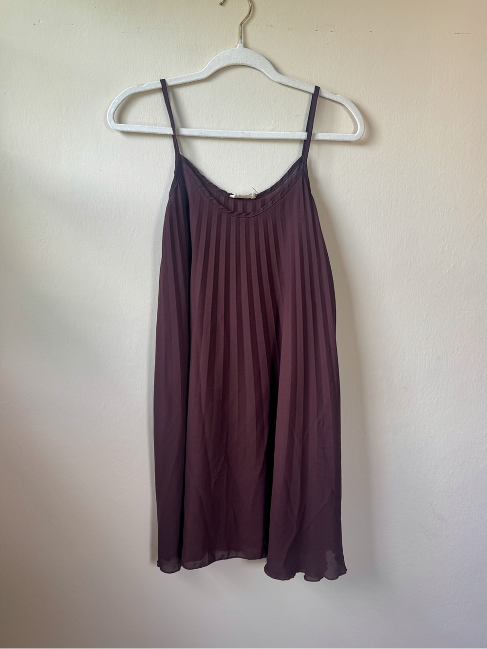 See You Monday Plum Pleated Mini Dress